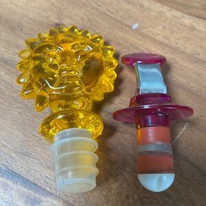 Vintage lucite bottle stoppers
